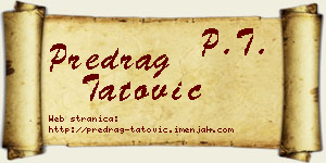 Predrag Tatović vizit kartica